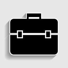 Briefcase sign. Sticker style icon