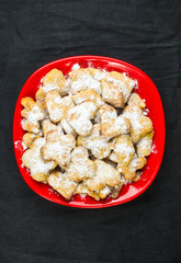 homemade cookies in powdered sugar