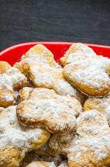 homemade cookies in powdered sugar
