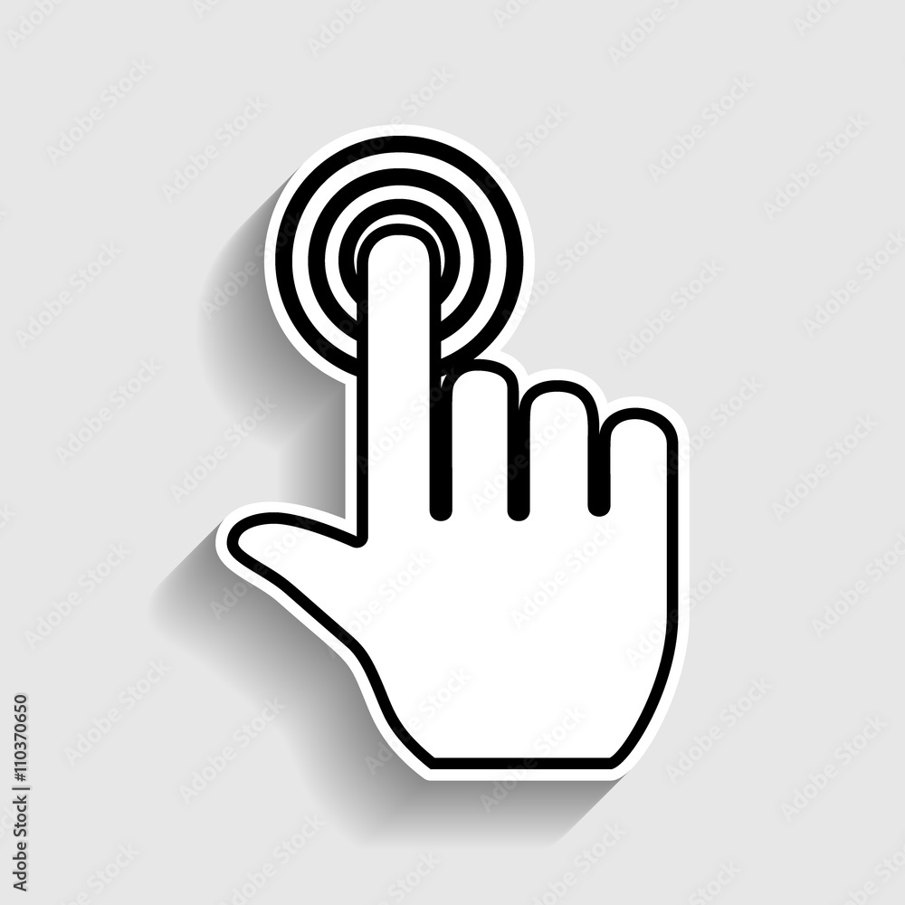 Poster hand click on button