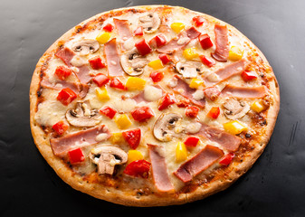 pizza on the board