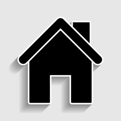 Home silhouette. Sticker style icon