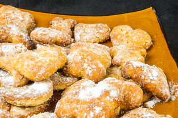 homemade cookies in powdered sugar