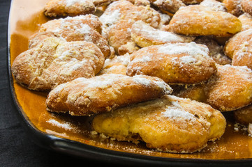 homemade cookies in powdered sugar