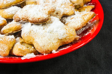 homemade cookies in powdered sugar