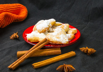 homemade cookies in powdered sugar