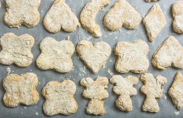 homemade cookies in powdered sugar