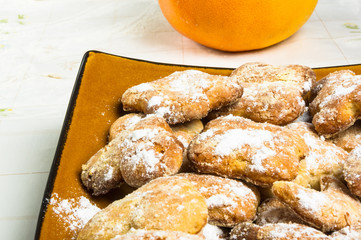 homemade cookies in powdered sugar