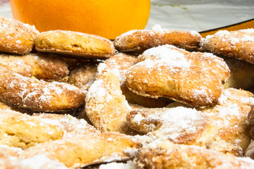 homemade cookies in powdered sugar