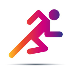 Running people simple symbol of run isolated on a white background.