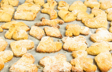 homemade cookies in powdered sugar