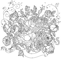 Fototapeta premium Black and white. Flower roses