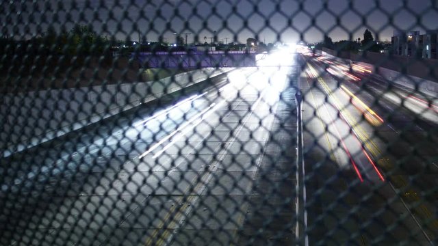 Freeway Traffic Time Lapse 33 West LA 450 Freeway Pan R