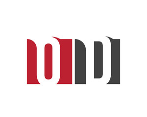 OD red square letter logo for data, developer, design, department, delivery, digital