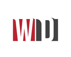 WD red square letter logo for data, developer, design, department, delivery, digital