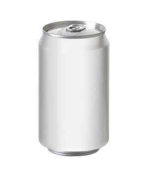 white aluminum can with space for design and clip path