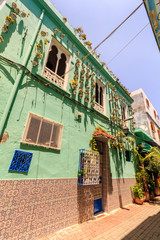 Fototapeta na wymiar House architecture of Tangier city, Morocco.