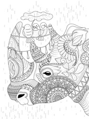 rhino adult coloring page