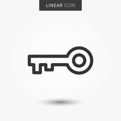 Key access icon vector illustration. Isolated key (protection) symbol.
