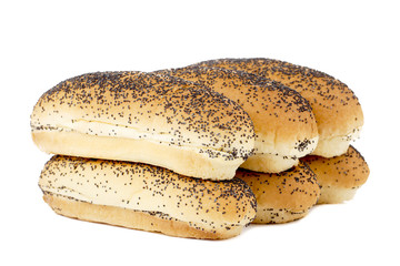six pieces bread with black sesame seeds