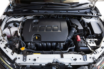 Close up detail of modern car engine(select focus)