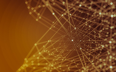 Abstract polygonal space low poly dark background, 3d rendering