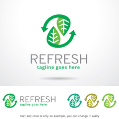 Refresh Leaf Logo Template Design Vector