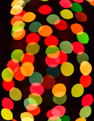 Abstract circular bokeh background of Christmas light