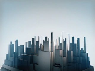 Fototapeta premium 3D rendering of abstract greeble.abstract background.