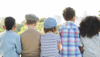 Kids Fun Children Playful Happiness Retro Togetherness Concept