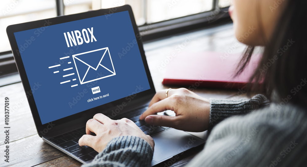 Poster e-mail correspondence envelpoe message inbox concept