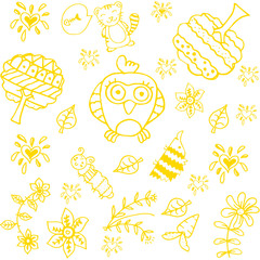 Doodle art for kids yellow