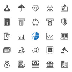 Finance icons with White Background