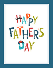 Happy Father's day colorful card  , Vector.