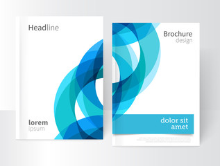 Vector Abstract Business Brochure, Annual Report, Flyer, Leaflet Cover Template. Geometric abstract background blue and green circles intersecting. concept catalouge design. EPS 10