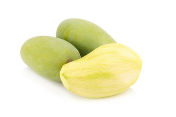cut of mango fruit isolated on white background