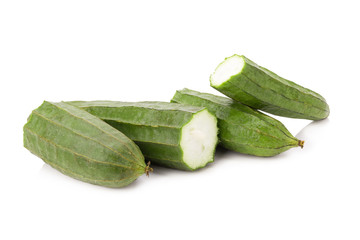 fresh loofah on the white background