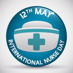 Button with Date Reminder of International Nurses Day, Vector Illustration