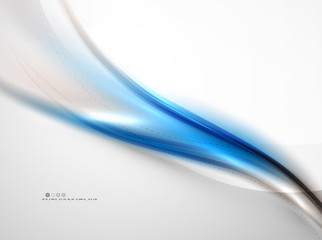 Blue glossy silk wave design template