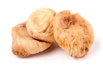 Dried figs on a white background close-up macro