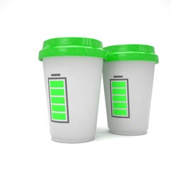 Three paper coffee cups. 3d rendering.