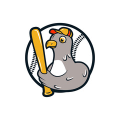 baseball logo. dove bat, baseball player