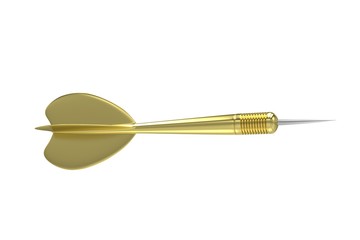 gold dart isolated on white. 3d rendering.