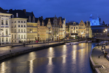 Korenlei in Ghent's old city centre in Belgium