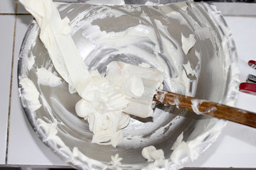 whipped cream in a bowl