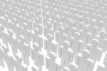 Obraz premium group of people figures on white background. 3d rendering.