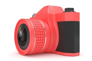 Retro camera isolated on white background. 3d rendering.