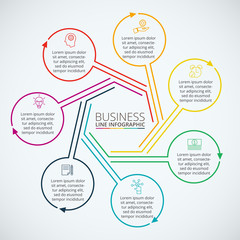 Thin line flat element for infographic.