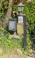 garden gate and letter boxes