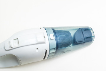 a hand-held vacuum cleaner on a white background